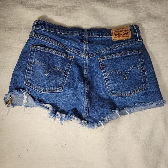 Levi Shorts Jean Womens Size 29 Blue Y2k Preppy Booty Cut Beach 501 Y2k Grunge - Picture 2 of 16